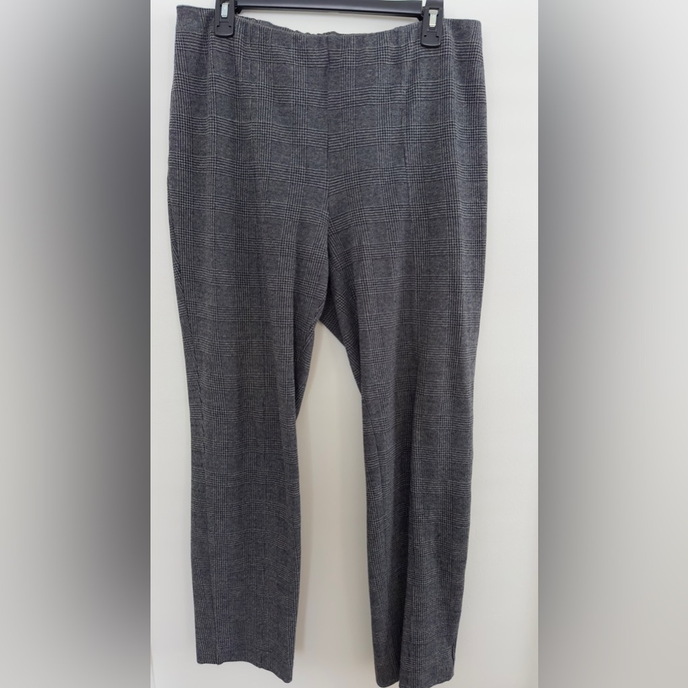 J Jill Ponte Slim Leg Gray Plaid pants